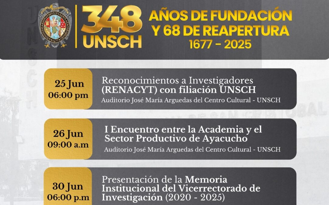 𝐀𝐂𝐓𝐈𝐕𝐈𝐃𝐀𝐃𝐄𝐒 𝐃𝐄𝐋 𝐕𝐈𝐂𝐄𝐑𝐑𝐄𝐂𝐓𝐎𝐑𝐀𝐃𝐎 𝐃𝐄 𝐈𝐍𝐕𝐄𝐒𝐓𝐈𝐆𝐀𝐂𝐈𝐎́𝐍 𝐄𝐍 𝐄𝐋 𝐌𝐀𝐑𝐂𝐎 𝐃𝐄 𝐋𝐎𝐒 𝟑𝟒𝟖 𝐀𝐍̃𝐎𝐒 𝐃𝐄 𝐅𝐔𝐍𝐃𝐀𝐂𝐈𝐎́𝐍 𝐘 𝟔𝟖 𝐃𝐄 𝐑𝐄𝐀𝐏𝐄𝐑𝐓𝐔𝐑𝐀 𝐃𝐄 𝐋𝐀 𝐔𝐍𝐒𝐂𝐇