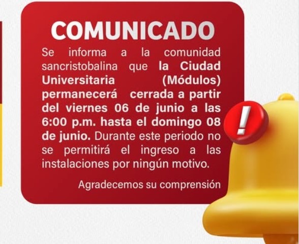 COMUNICADO: Suspensión de internet en el campus universitario