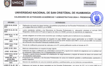 Calendario de Actividades Académico-Administrativas 2024-II