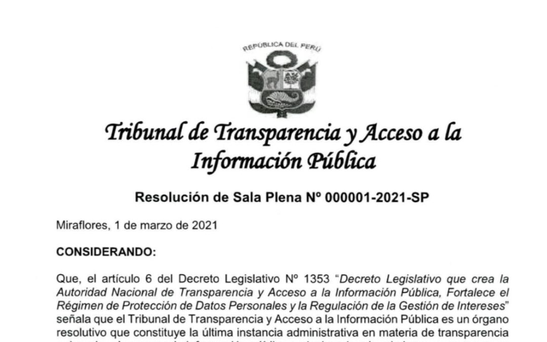 Lineamientos del Tribunal de transparencia