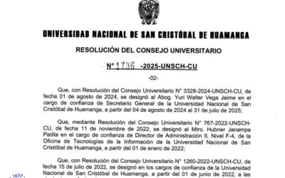 Se da por concluido los cargos de confianza a partir de 01 de agosto 2025