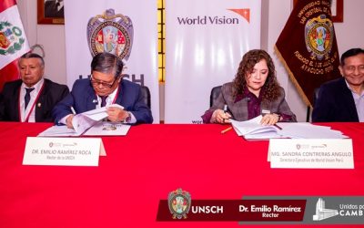 ¡UNSCH firma convenio con World Vision para impulsar acciones de responsabilidad social e investigación!.